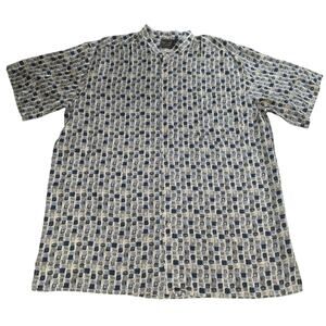 VTG Personal Choice 100% Silk Abstract Print Button Up Shirt Men's Large